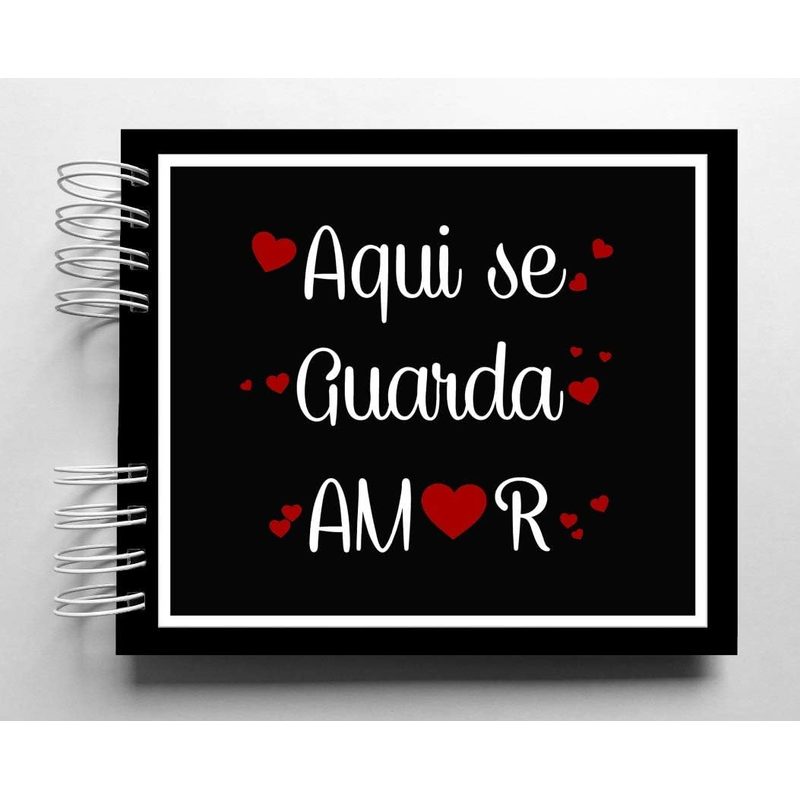 Álbum de Fotos para Scrapbook "Aqui se Guarda Amor" V2 (15,7x18,5cm)