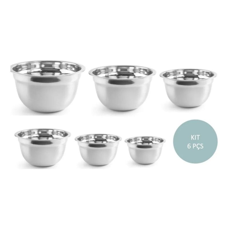 Jogo de Bowls Inox Profissional 6 Peças - Carisma