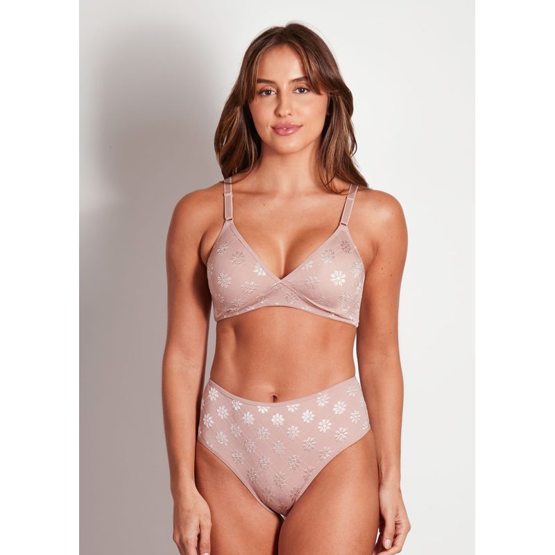 Conjunto Sutiã Triângulo e Calcinha Cintura Alta Summer Flower - Duloren
