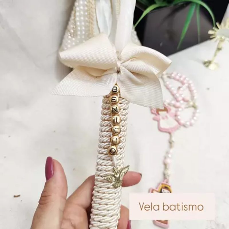 Vela para Batismo Personalizada com Nome